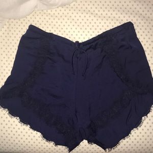 Navy lace shorts